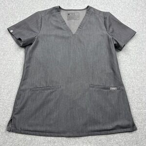 FIGS Casma Three-Pocket Scrub Top Women's Small Gray V-Neck T-Shirt Work Nurse